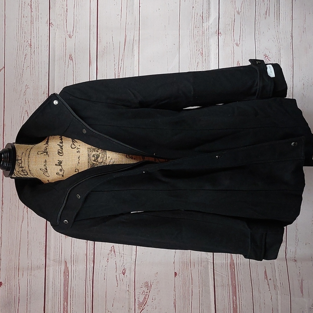 Calvin Klein black hooded purple quilted lined jacket size 12